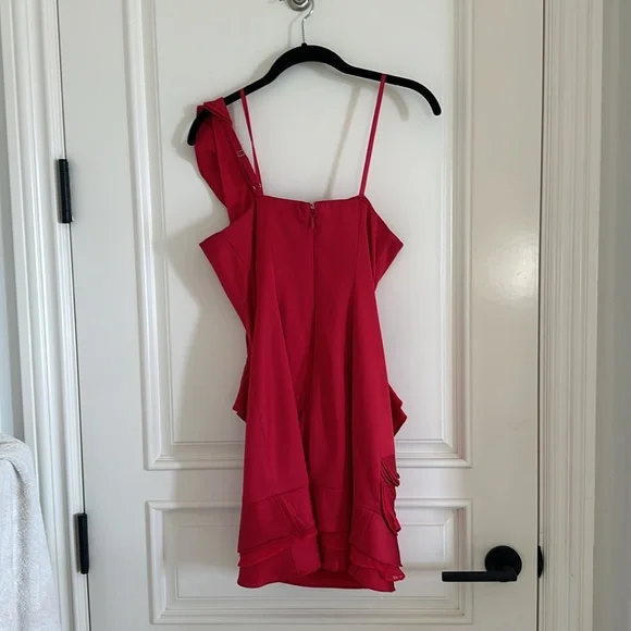 BCBG Mini Red Ruffle Dress - Picture 5 of 5